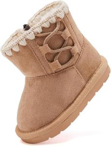 Сапожки BMCiTYBM для девочек и мальчиков, зимние утепленные мехом, для малышей (новорожденные/младенцы/дети младшего возраста), 92-Khaki