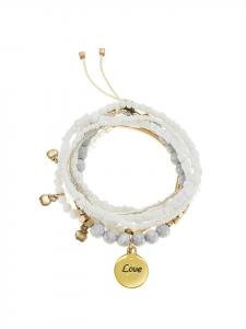 LASCANA Набор браслетов белого и золотого цвета