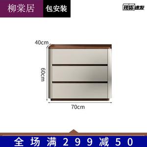 Liutangju Комод 70х60 см для гостиной и спальни из массива дерева, 5 ящиков, матовое шампанское