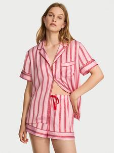 Короткий пижамный комплект из глянцевого атласа Victoria'S Secret, signature satin print