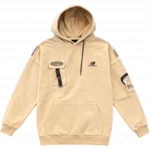 New Balance Толстовка унисекс, хаки, с капюшоном, средней толщины, стандартного размера