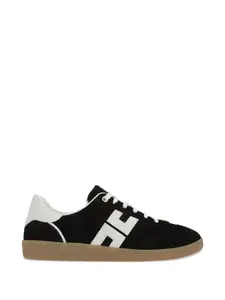 Замшевые кроссовки с логотипом Elisabetta Franchi, черный