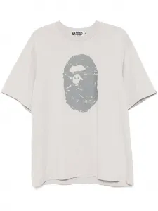 Футболка с выбеленным эффектом A BATHING APE, серый