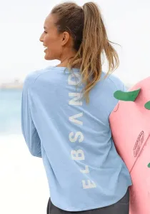 Рубашка Эльбсанд с длинными рукавами "Тира", с логотипом на спине, рубашка с длинными рукавами из смеси хлопка, спортивно-повседневная Elbsand, синий