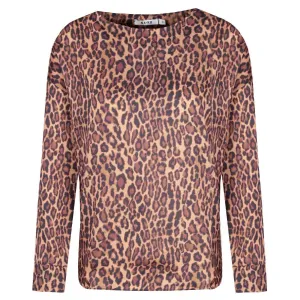 Леопардовая блузка свободного кроя Na-Kd, коричневый