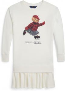 Флисовое платье Polo Bear Polo Ralph Lauren Kids, Trophy Cream