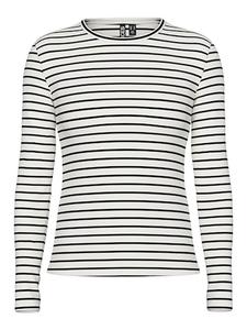 Рубашка с длинным рукавом Pieces, черный/белый