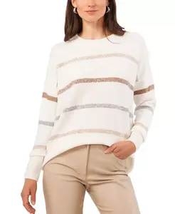 Женский уютный свитер с пайетками и длинными рукавами Vince Camuto, белый