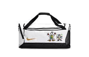 Nike Нейлоновая дорожная сумка для спортзала малого размера унисекс черно-белая, Black White