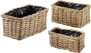 Насыпное кашпо, (комплект, 3 шт.) Locker 34х17х18 см, серый