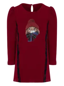 Платье с длинными рукавами и принтом Lapin House, красный