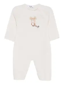 Комбинезон на пуговицах с рисунком совы Il Gufo, белый