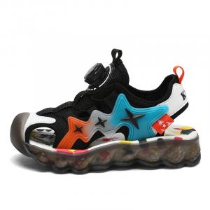 Сандалии детские, с противоскользящими амортизаторами, устойчивые к истиранию, с защитой от отскока, дышащие SHIBU, черный/оранжевый