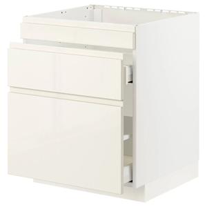 Базовая кабина с мойкой+3 фасада/2 ящика METOD/MAXIMERA IKEA, 60x60x70 см, цвет white/voxtorp high-gloss light beige
