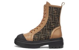 Женские ботинки Fendi Domino, коричневый/черный