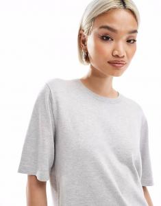 Трикотажная футболка Vero Moda светло-серого меланжевого цвета