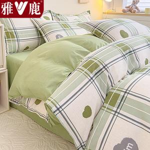 Yalu Пододеяльник 150х200 см из хлопка, утолщенный фланелевый, цвет Green Mood