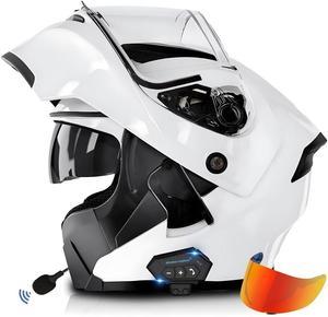 Шлем мотоциклетный ACLFFSHO Bluetooth, белый