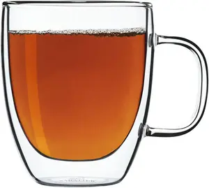 Термостекло SABATIER International, (набор, 2 шт., 2 х термостекла), 300 мл, боросиликатное стекло, выдувное, 2 шт Ø 9,5х10,5 см, цвет transparent