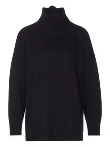 Шерстяной свитер с высоким воротом Roberto Collina, черный