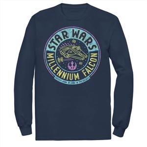 Мужская футболка с неоновым круглым логотипом «Звездные войны: Сокол тысячелетия» Star Wars