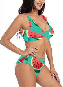 Женский купальник из двух частей, сексуальный купальник, бикини-треугольник C-343 Generic, зеленый