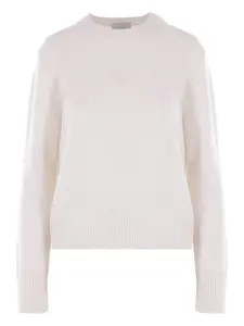 Кашемировый свитер с круглым вырезом ALLUDE, белый