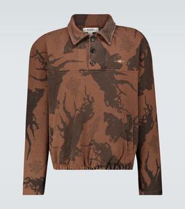 Свитер-поло из хлопкового джерси с принтом Phipps, коричневый