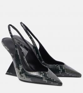 Туфли-лодочки Cheope 105 из кожи с открытой пяткой The Attico, Black And White