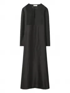 Кафтан с плиссированными вставками Tory Burch, черный