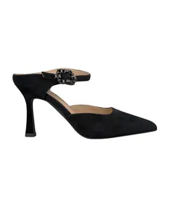 Туфли с пряжкой, украшенной драгоценными камнями, на каблуке. Alma En Pena, черный