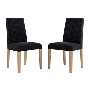 № 918 Sparta, эластичный эластичный чехол с текстурой «гусиные лапки», пара чехлов на обеденный стул No. 918, черный