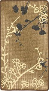 Ковер SAFAVIEH, 61 x 110 см, Washable Rug Outdoor Courtyard Collection - , Brown Natural & Black, не линяет и легко чистится, идеален для патио, входной двери, прихожей, прихожей, придверный ковер (CY4038D)