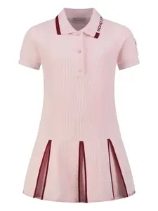 Платье-поло с плиссировкой Moncler Enfant, розовый