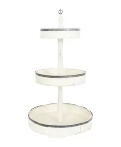 Декоративный поднос из деревянной банки, 3 яруса Storied Home, off-white