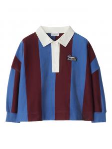 Burberry Kids рубашка поло в полоску, синий