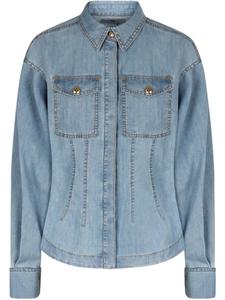 Elisabetta Franchi джинсовая рубашка с баской, синий