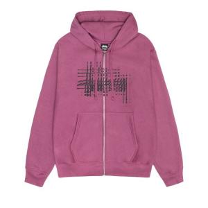 Худи Stussy Refracted Zip Hoodie, цвет Berry