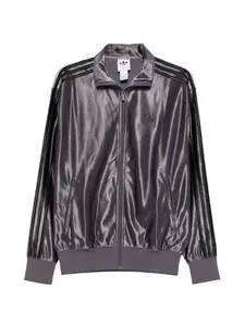 Куртка на молнии с полосатыми деталями Adidas, серый