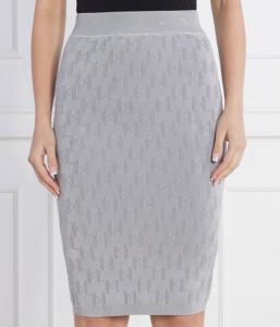 Юбка из жаккарда с монограммой Karl Lagerfeld, серый