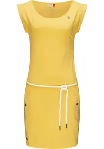 Платье-рубашка в стиле рэгвир "Tag", легкое трикотажное платье в крапинку Ragwear, желтый