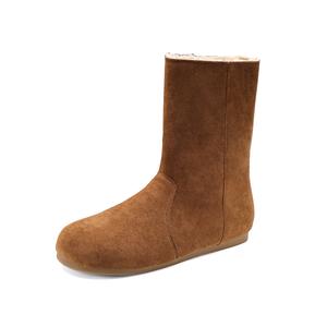 Женские теплые короткие зимние ботинки FOXER, Chestnut (Fleece-Lined)