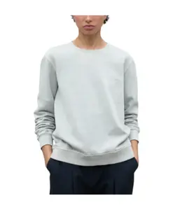 Хлопковая толстовка с ребристой отделкой Ecoalf, серый