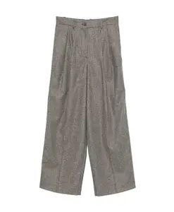 Коричневые плиссированные брюки в клетку «гусиная лапка» P.A.R.O.S.H., коричневый