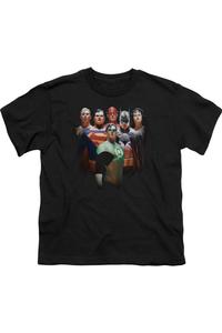 Футболка с коротким рукавом для детей "Лига справедливости Америки: Перекличка" Gildan, черный