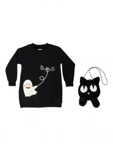 Платье с графичным принтом WAUW CAPOW by BANGBANG, черный