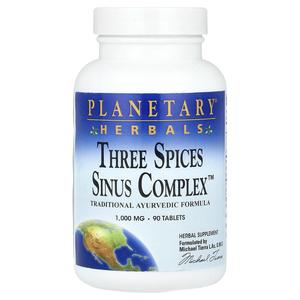 Planetary Herbals, Three Spices Sinus Complex , 1000 мг, 90 таблеток (500 мг на таблетку)