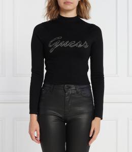 Блуза GUESS RHINESTONE LOGO Regular Fit, черный