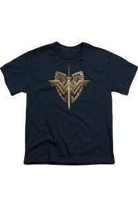 Футболка с коротким рукавом для детей с эмблемой меча из фильма "Чудо-женщина" Gildan, темно-синий