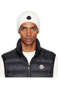 Хлопковая шапка с логотипом Moncler, белый